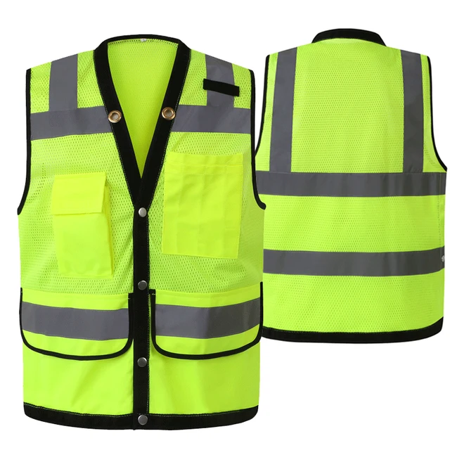 High Visibility Reflective Safety Vest with Pockets