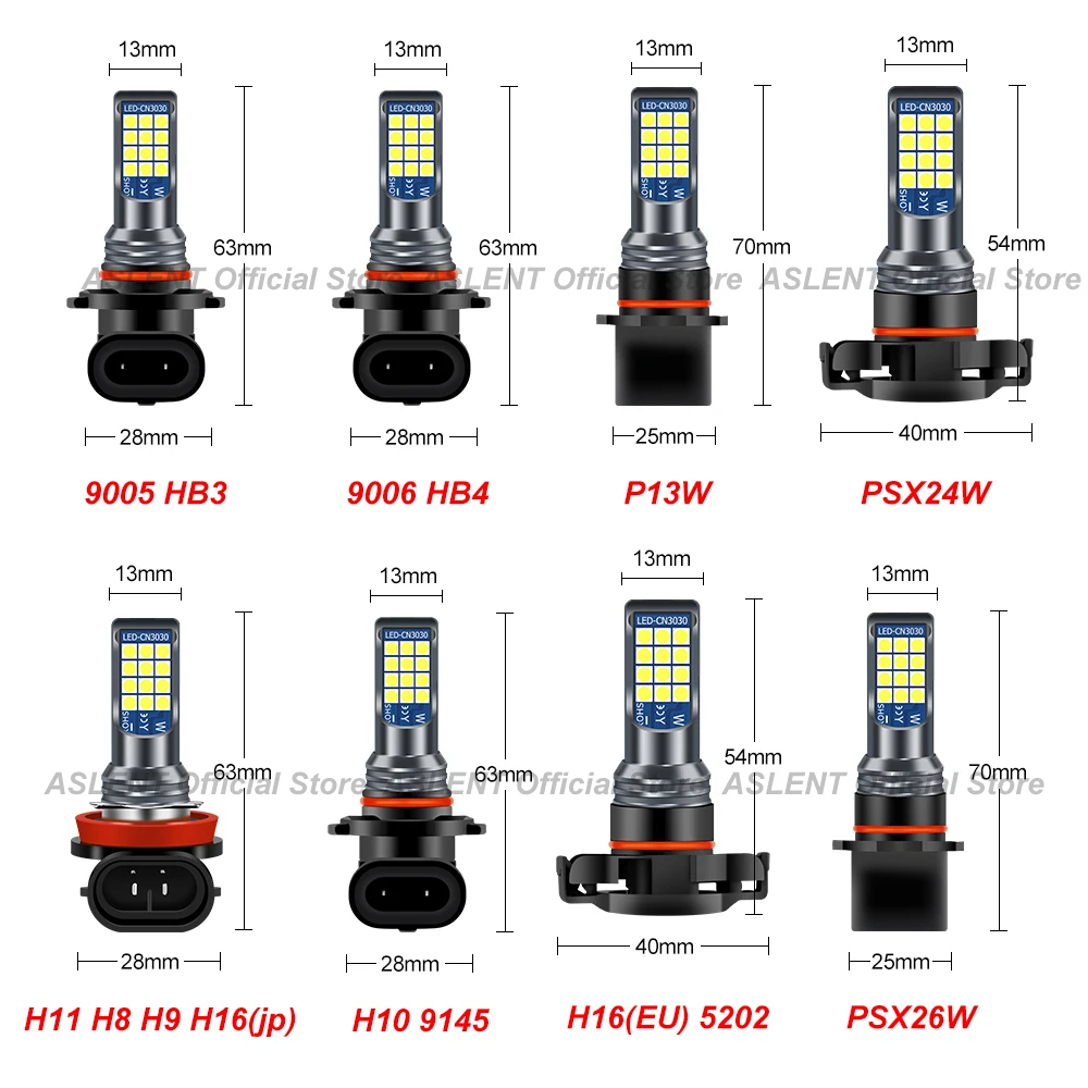LED Bulb LED Fog Light LED Light 2x H11 H8 9006 HB4 HB3 H16 H10 PSX24W PSX26W P13W Car Fog Light Bulb Day Driving Running Light White Yellow Green