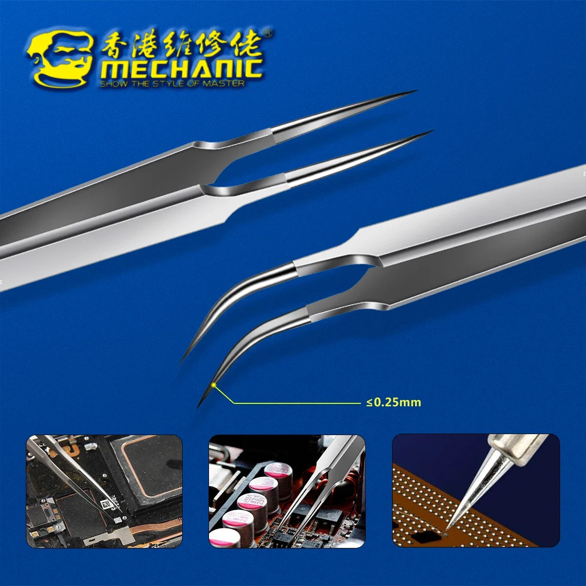 MECHANIC Aaa-14 Aaa-15 Stainless Steel Ultra Fine High Hardness Tenacity Durable Tweezers For SMD PCB BGA Motherboard Repair