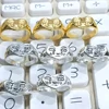 30pcs Vintage Silver Plated Crying Face Adjustable Ring Women's Tears Open Rings Heart Shape Female Girls Accessories 5