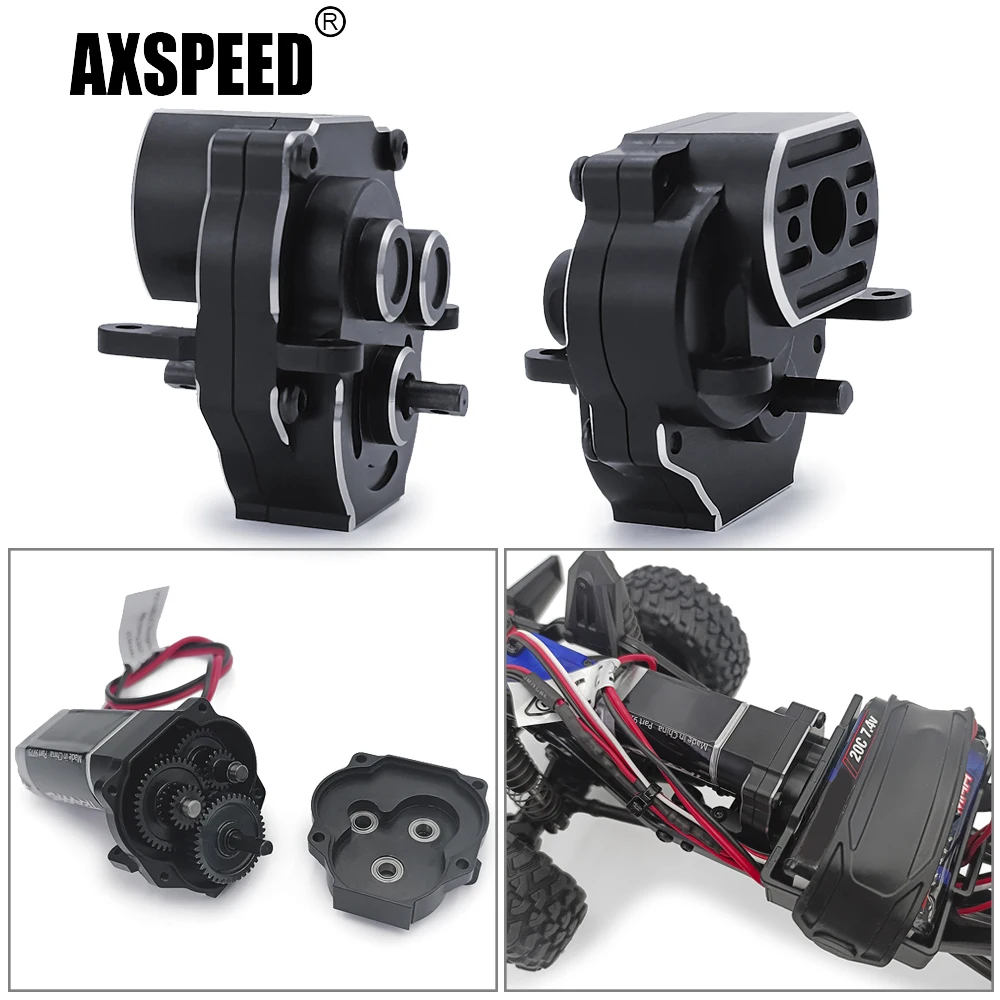 Caja de Cambios Completa de Metal AXSPEED, Ensamblada para TRX4M Bronco Defender, Piezas de Mejora para Modelo de Auto RC Crawler 1/18