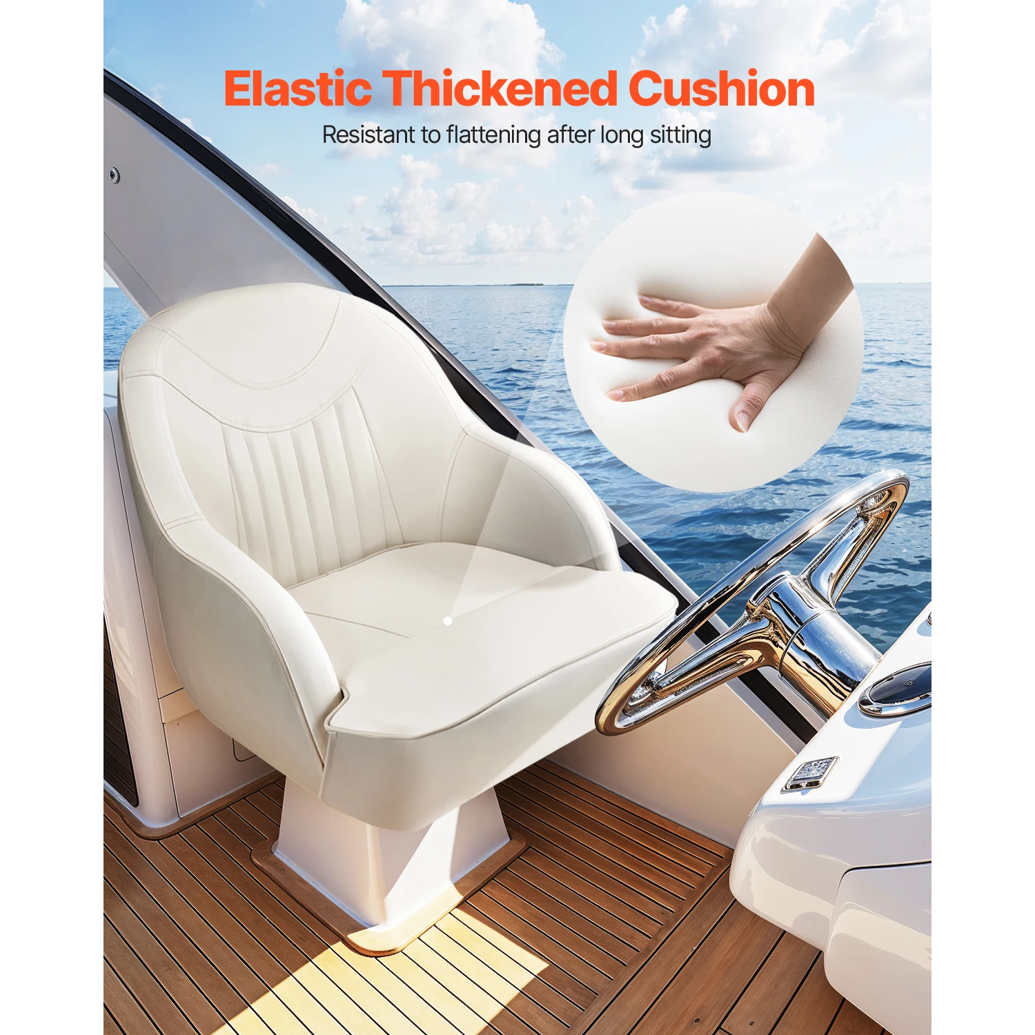 Waterproof PVC Boat Seat with Thickened Sponge Cushion