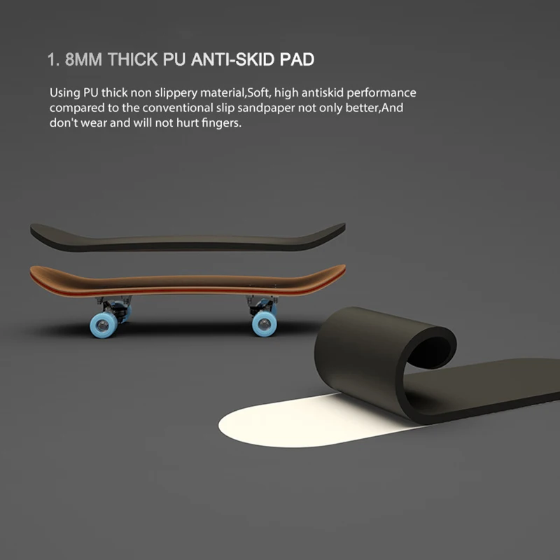 Caption 8 mm thick PU anti skid pad featuring a board with the anti skid pad black