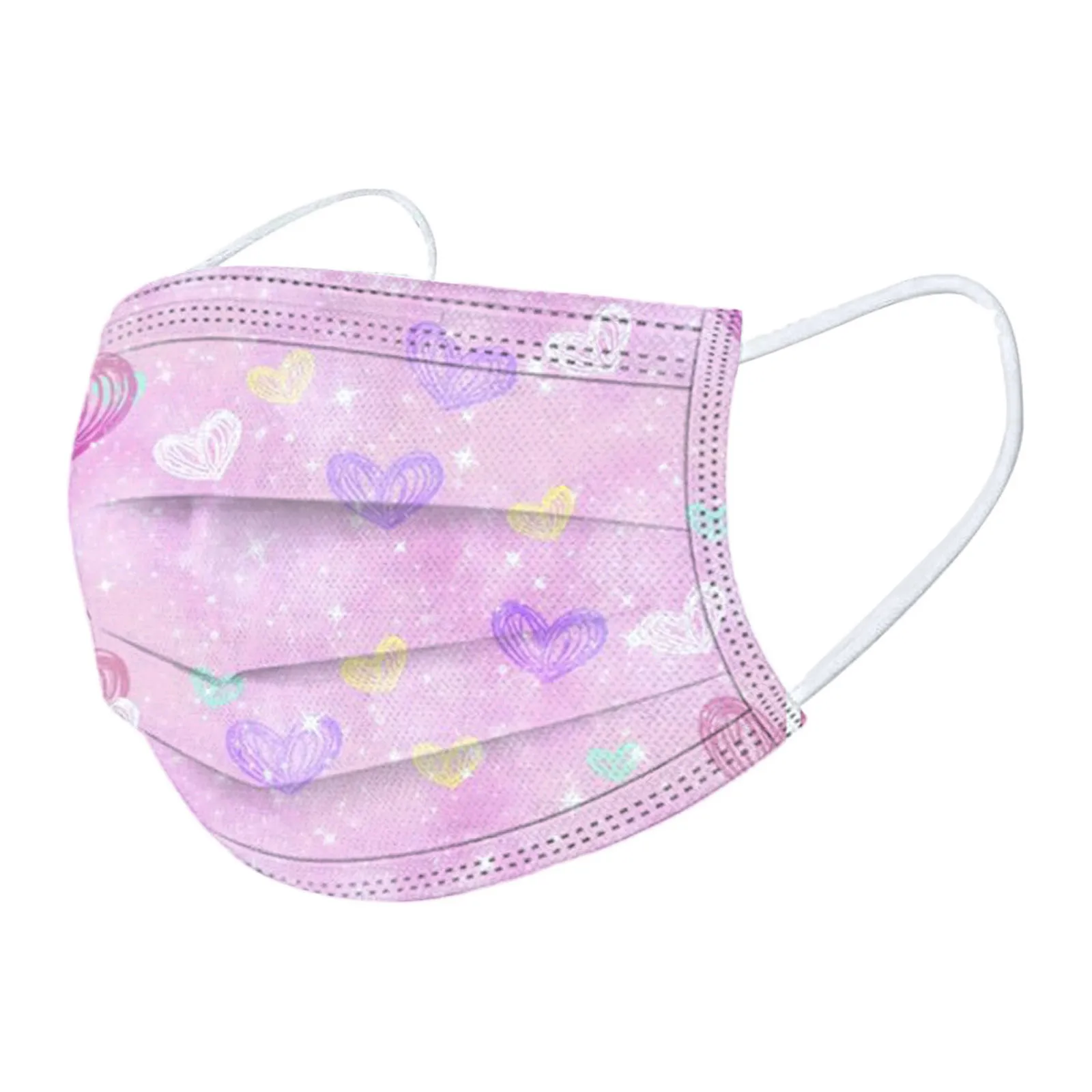 10pc Children Tie-Dye Gradient Printed Three-Layer Dust-Proof Disposable Mask Comfortable Material Disposable Mask MáScara 5