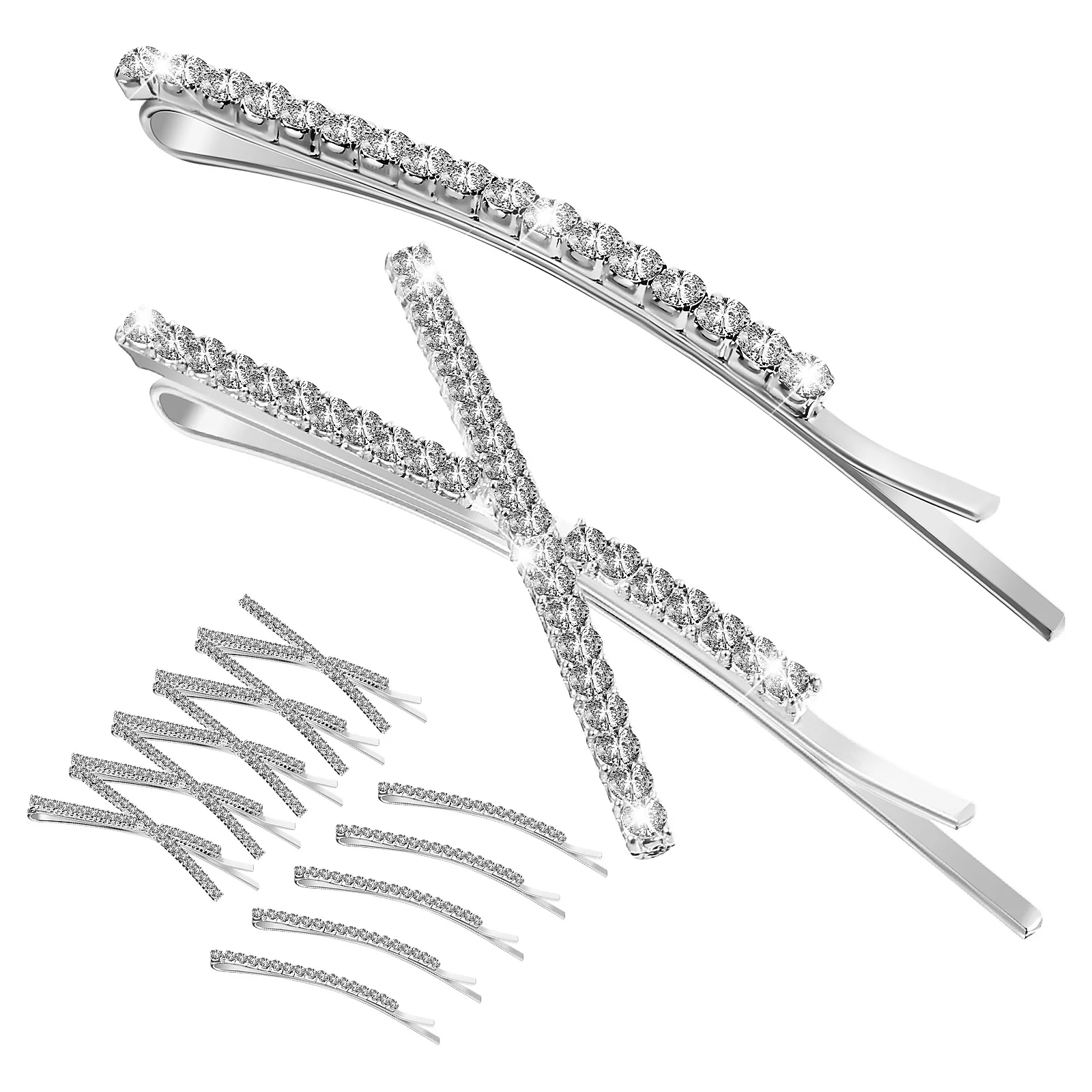 

12 Pcs Crystal Hairpin Decorative Clips Jewelry Barrettes Metal Rhinestone Accessories Wedding Bobby Pins for Women Miss