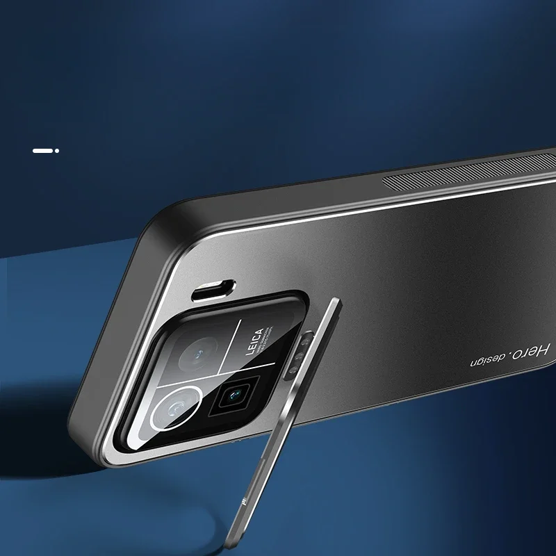 Matte Shockproof Kickstand Case with Metal Lens Camera Holder