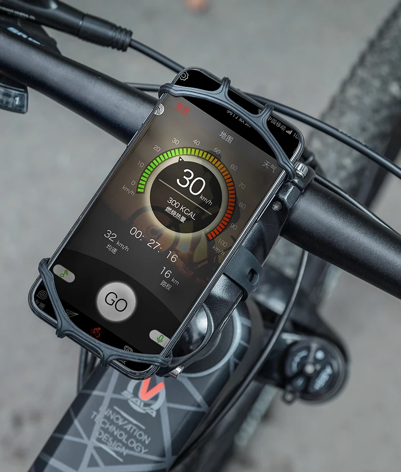 ROCKBROS Fahrrad-Handyhalterung Silikon Hochelastisch Universelle Fahrrad-Handyhalterung Mobiltelefon-Ständer Stoßfeste Halterung – Detail 2