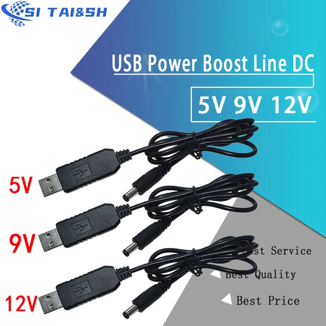 Kaufe USB Power Boost Line DC 5 V auf DC 9 V/12 V Step-Up-Modul USB-Konverter-Adapterkabel  2,1 x 5,5 mm Stecker
