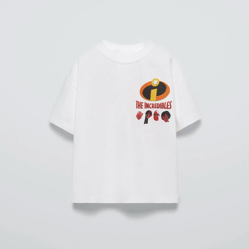 White Printed Cartoon T Shirt 2025 Summer New Kids Clothing Loose Casual Short Sleeve Tees Tops O-neck Baby Boys T-shirts Trendy 5
