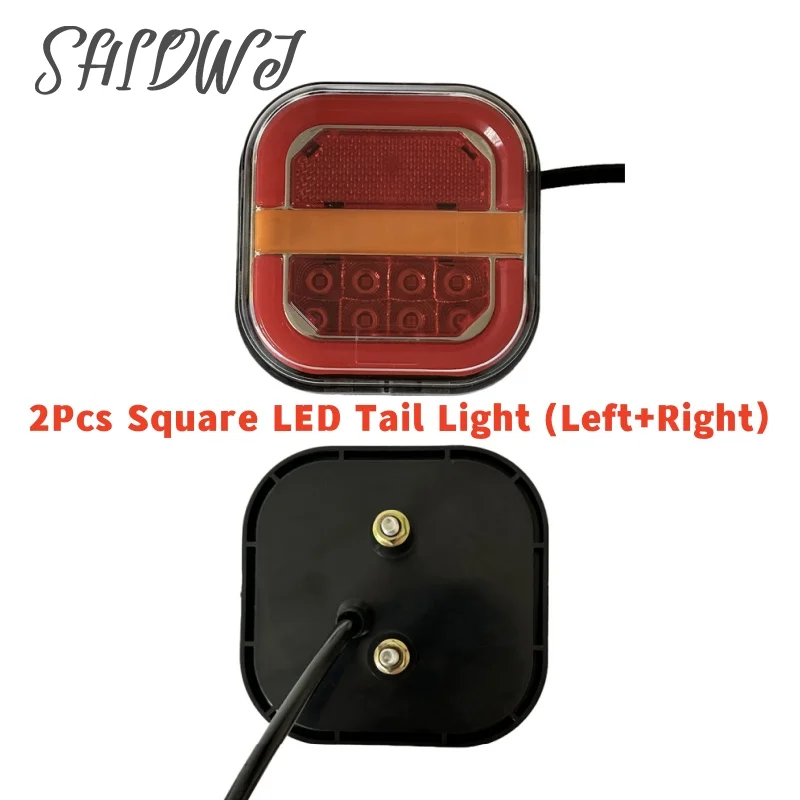 

Задний задний фонарь, квадратный 4-дюймовый задний фонарь, левый и правый стоп-сигнал, задний фонарь, 12 В, 24 В, указатель поворота для TrailerVan Bus 4x4