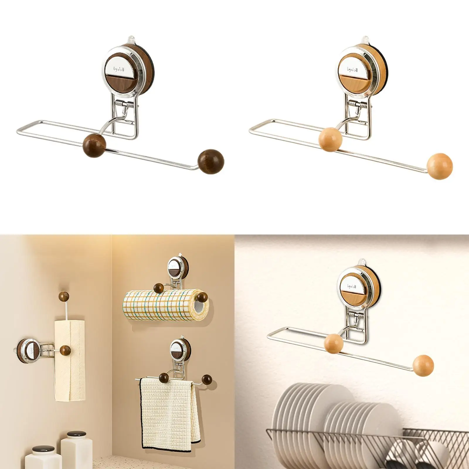Paper Towel Holder Multi Functional Metal Wall Mounted Kitchen Hanging Dispenser for Kitchen Bathroom Disposable Hand Towels