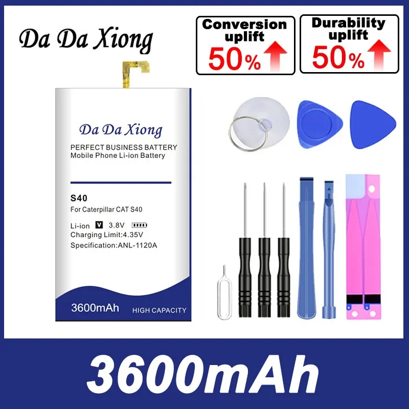 

3600mah For CAT S40 Battery 458002-S40 With Repair Tool Screwdriver Sticker