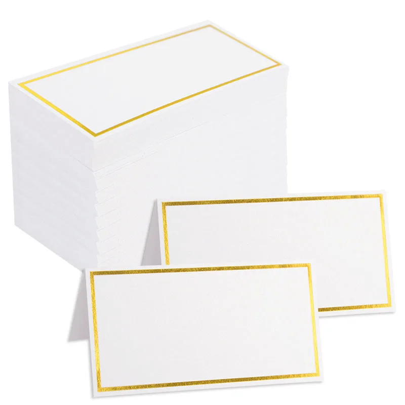 

30/60pcs White Bronzing Name Place Cards Wedding Banquet Seat Number Cards Xmas Birthday Greeting Card Party Table Decoration