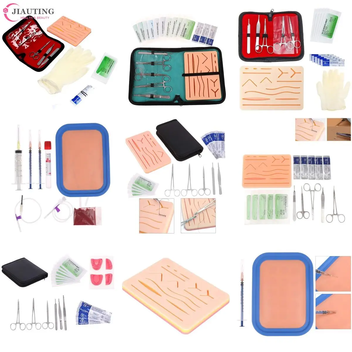 

1set Reusable Surgical Medical Practice Traumatic Simulation Wounds Training Teaching Model Suture Pad Silicone Fake Skin Suture