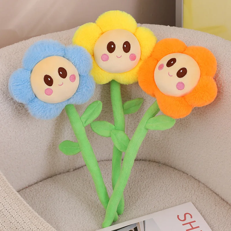 40cm Cute Flower Plush Toy Sunflower Smile Flower Simulated Flower