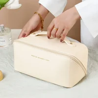 Large Capacity Cosmetic Bag Cosmetic Storage Bag PU Leather Portable Travel Toiletry Bag Women Cosmetic Bag Toiletries Organizer 6