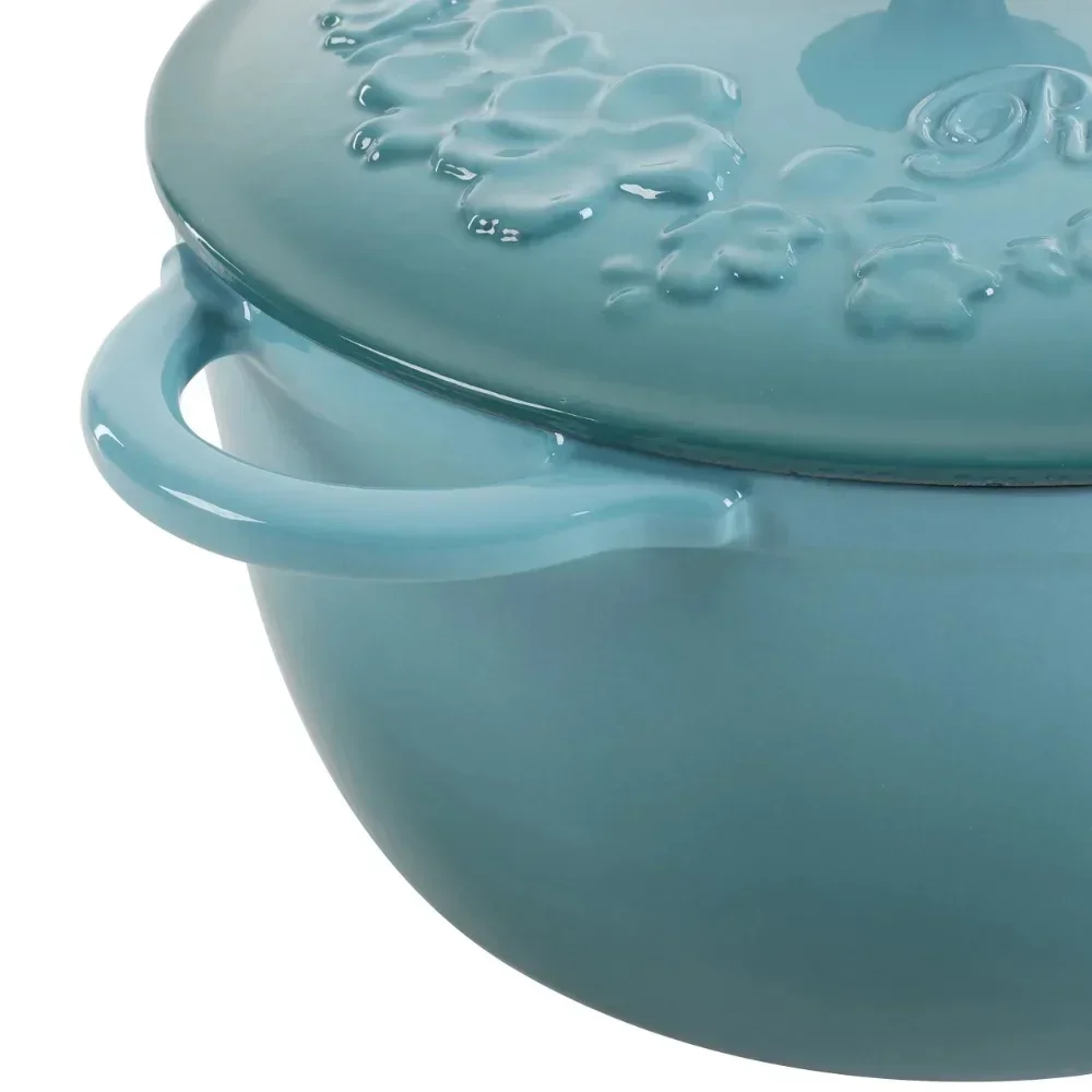 6-Qt Enamled Cast Iron Dutch Oven with Self Lid Cast Iron Pot Cast Iron  Cookware Nonstick, Turquoise - AliExpress