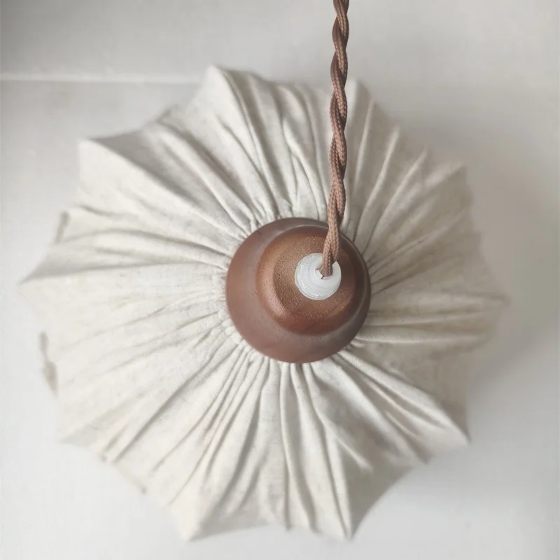 Shop pendant lamp Nordic retro countryside simple Japanese casual fabric bedroom living room dining room decoration hanging lamp