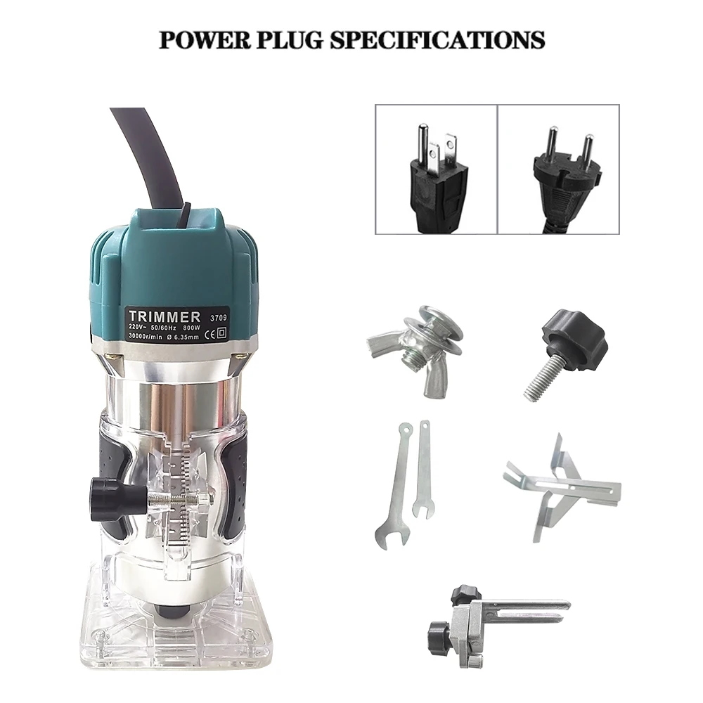 800w 30000rpm Electric Wood Trimmer Router Handheld Compact Router for