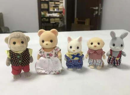 Sylvanian FamiliesGeniune Forest Animal Baby Toys Rabbit Family Dolls Dollhouse Figures CollectibleFurniture Set Gift