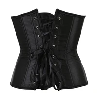 Corset sous le buste en Satin pour femmes, Bustier, sous-vêtements Sexy, amincissant, modelant le corps, haut pour femmes, Steampunk, à lacets 3