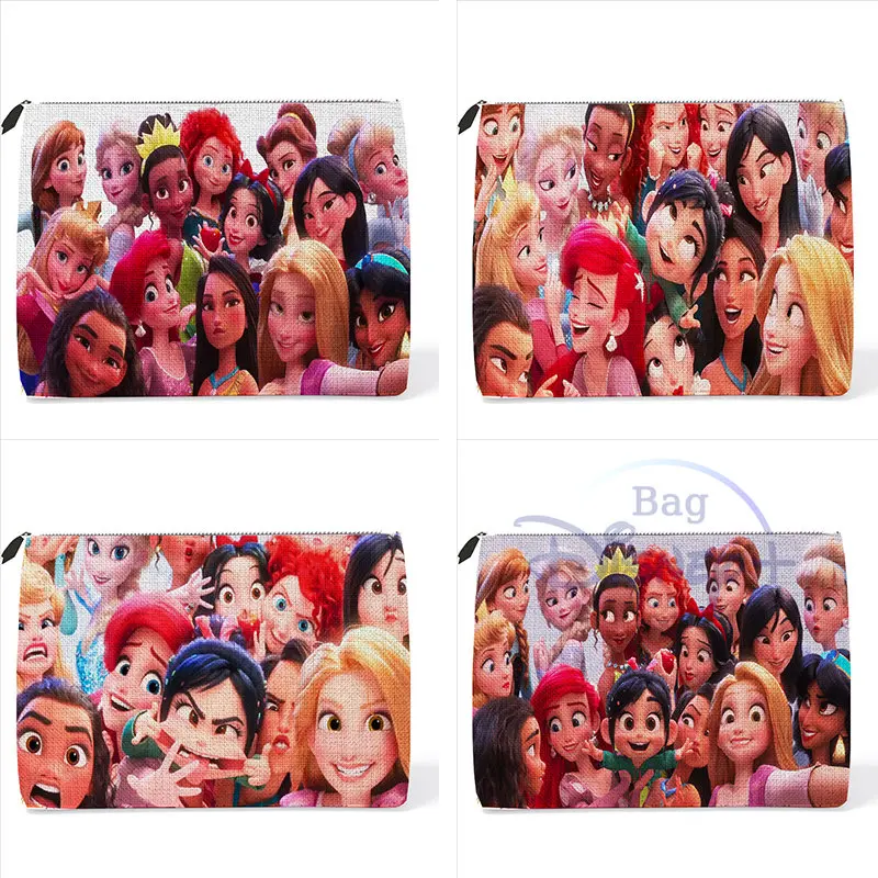 

Disney Princess Cosmetic Bag Clutch Funny Pencil Case Child Cartoon Figure New Arrival Portable Eco Women Toiletry Makeup Pouch