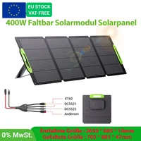 ​ ​ Panneau solaire pliable 400W, cellules MONO256, 43.84V Voc, 36.19V Vmp, efficacité 23%, surface ETFE, étanche IP67, MC4/XT60/DC 1