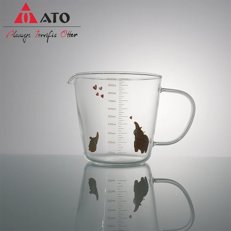 1000ml 33.8OZ Unique Royal Luxury Fancy Vintage Transparent Printing Tea Cup with Handle