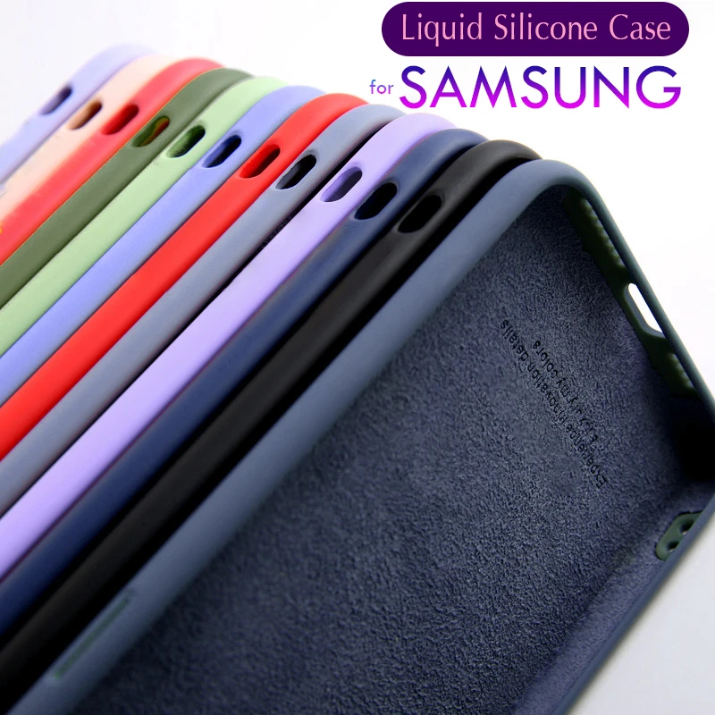 Soft Liquid Silicone Cover Case For Samsung Galaxy M12 A22 A22s A32 A52S A13 A23 A33 A53 5G A73 M31 M21 S20 FE M32 A12 A52 A72 galaxy s22 ultra flip case