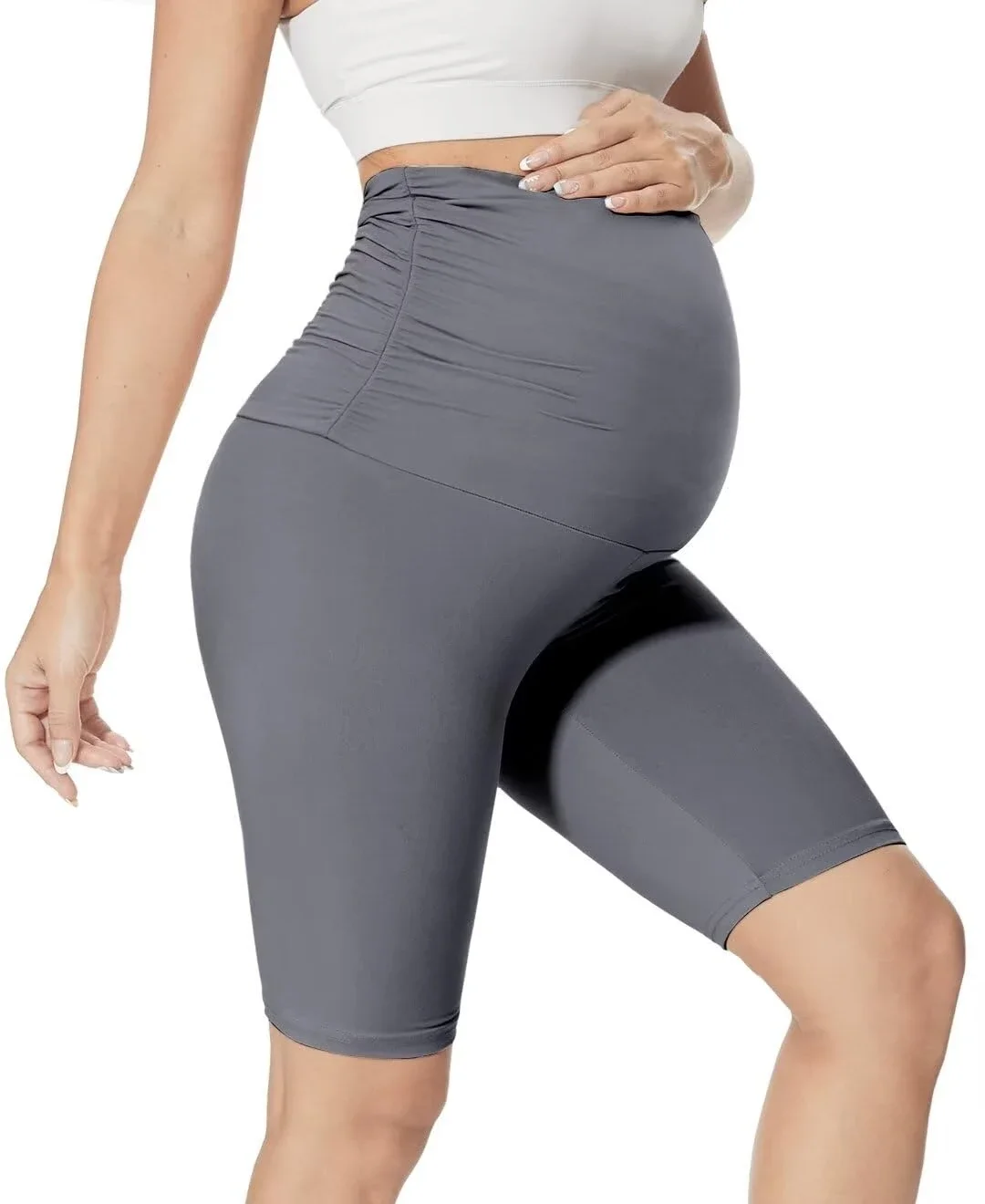 Summer hot-selling yoga maternity pants five-point high-waisted belly support pants fashion casual trousers leggings women