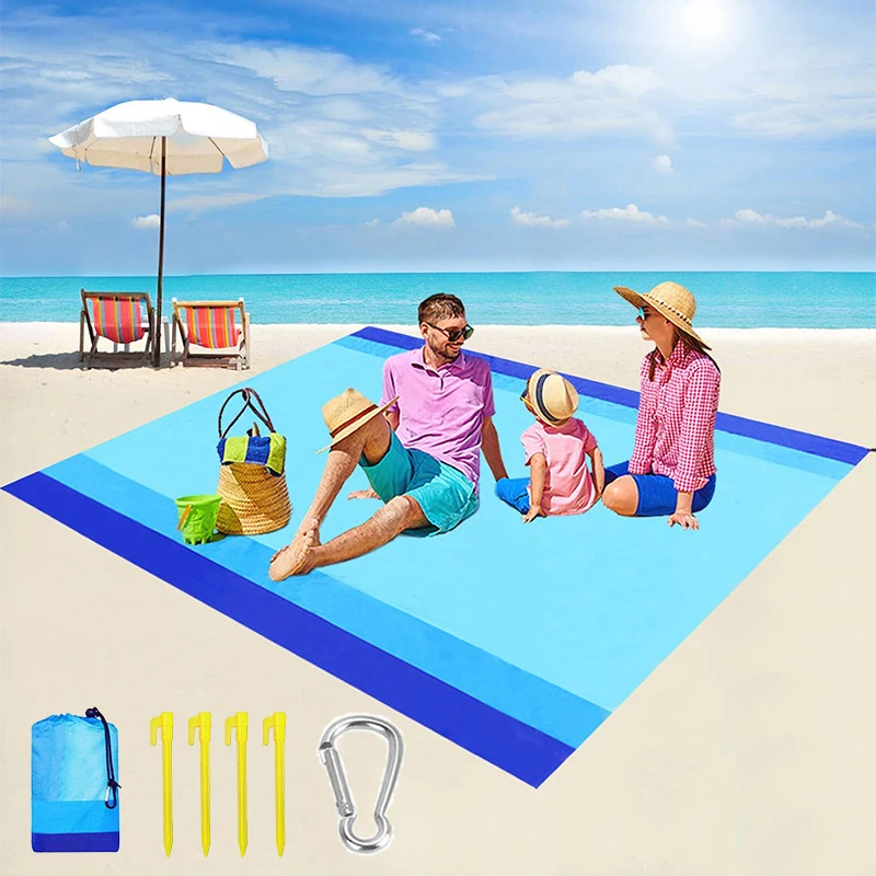 

Large Waterproof Pocket Beach Blanket Folding Camping Mat Mattress Portable Lightweight Mat Outdoor Picnic Mat Sand Beach Mat