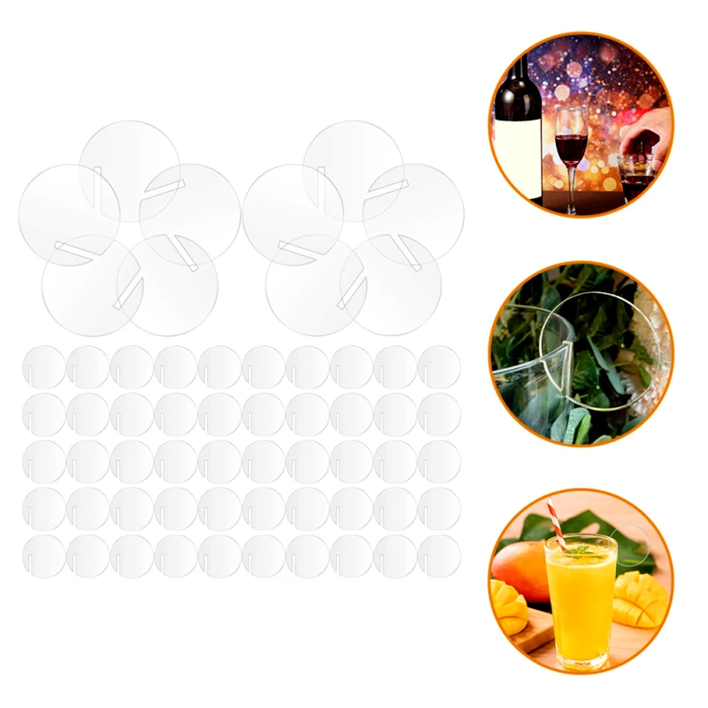 30Pcs Blank Acrylic Wine Glass Decoration Label Gold Clear Round Drink Labels Tags Wedding Party Christmas DIY Decoration Supply