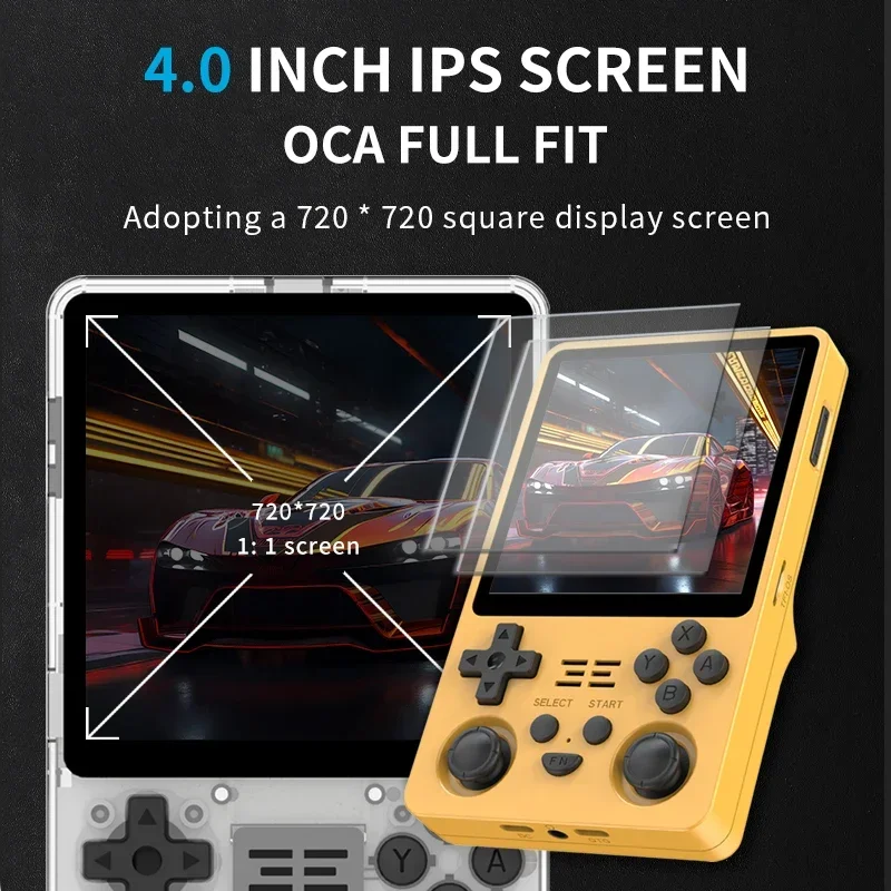 NEW RGB20SX Handheld Game Console 720*720 4 Inch IPS Screen Built-in WIFI Retro Gaming Opending Linux