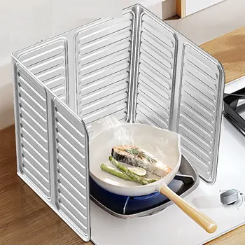 Heavy-Duty Aluminum Foil Heat Shield for Kitchen, Bbq, Baking - Oil-Resistant, Heatproof, Easy-To-Clean, Cut-To-Size Oil Barrier 1