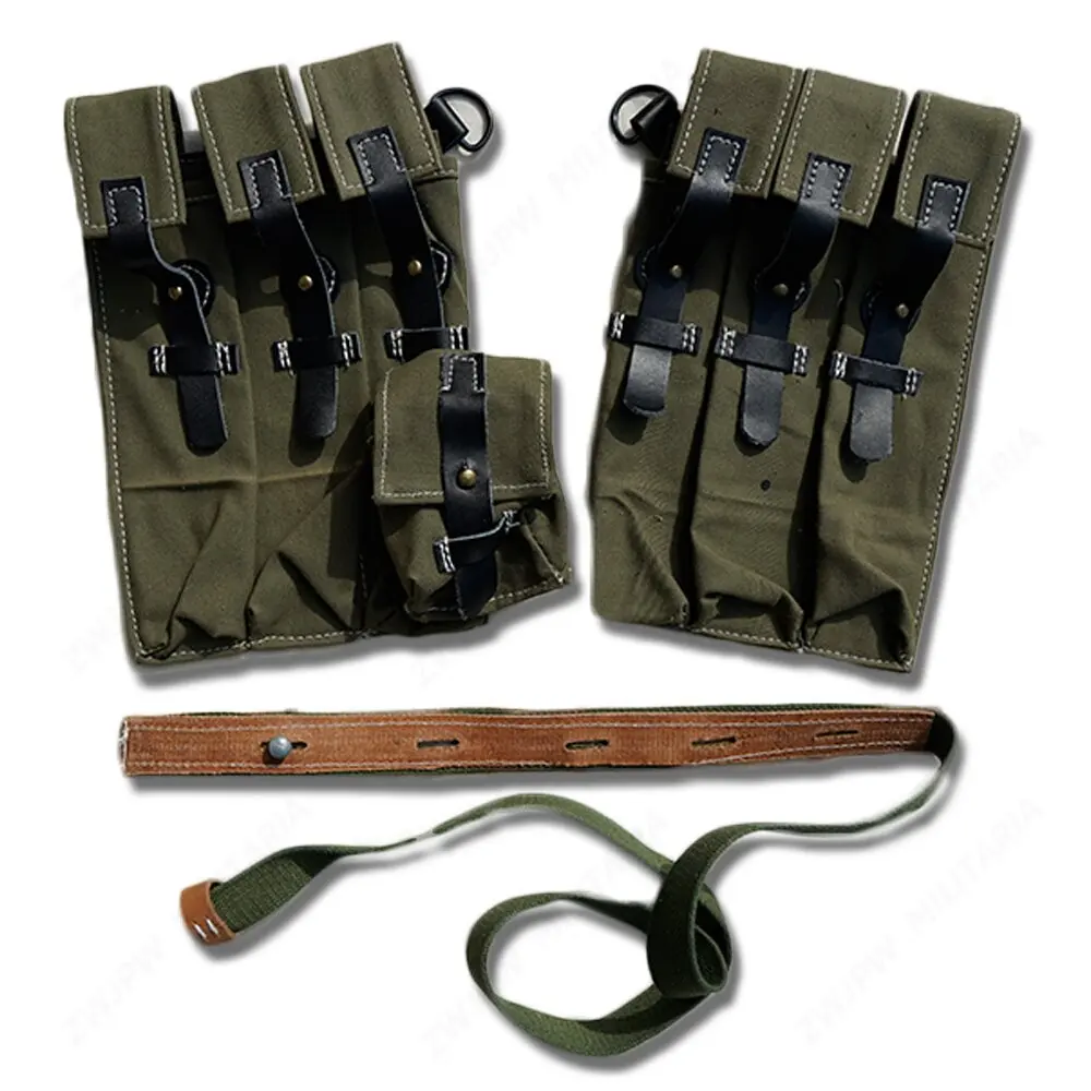 Army P38/P40 Magazine Pouch Ammo Pouch Leather Canvas WWII DE102041