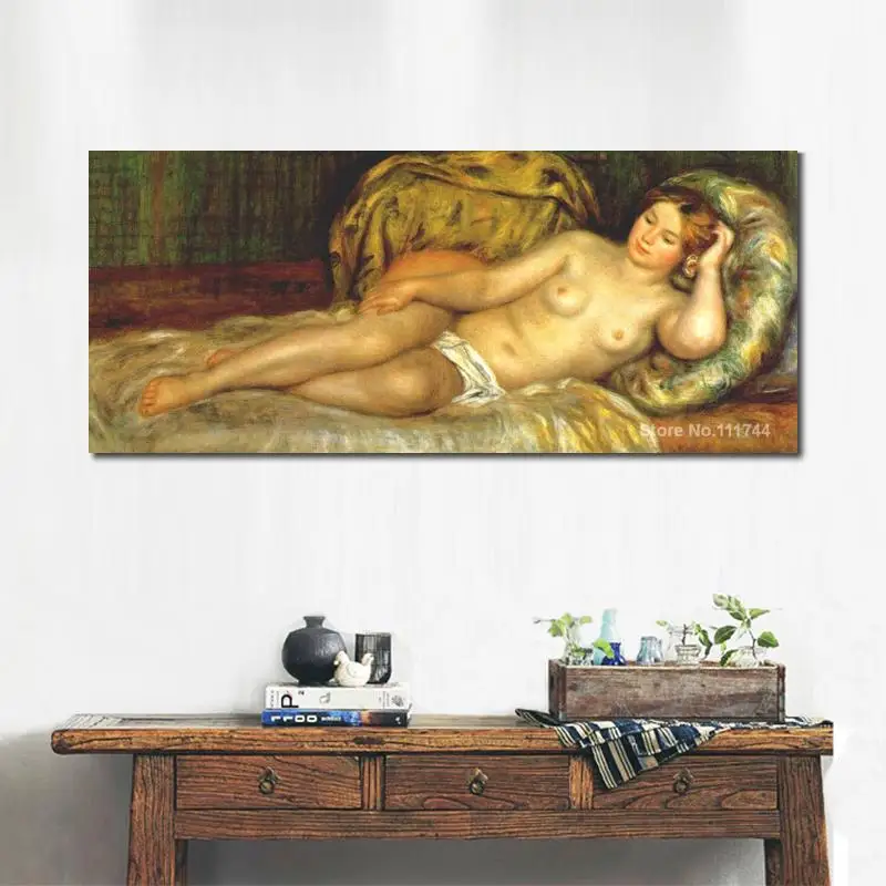 

Modern Art Paintings Nude Reclining on Cushions Hand Painted Art by Pierre Auguste Renoir High Quality