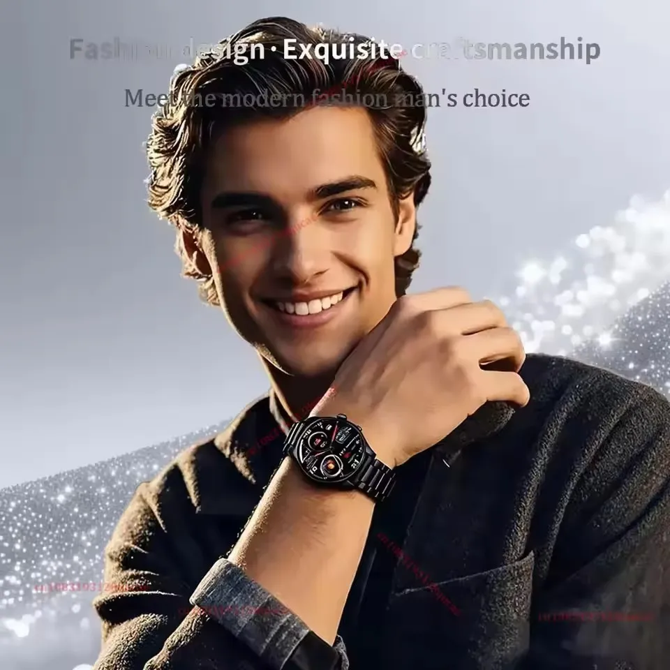 Nuovo Smartwatch da Uomo 2025 con Display HD, Monitoraggio della Salute, Chiamate Bluetooth, Assistente Vocale, Orologio Sportivo Intelligente - immagine 4