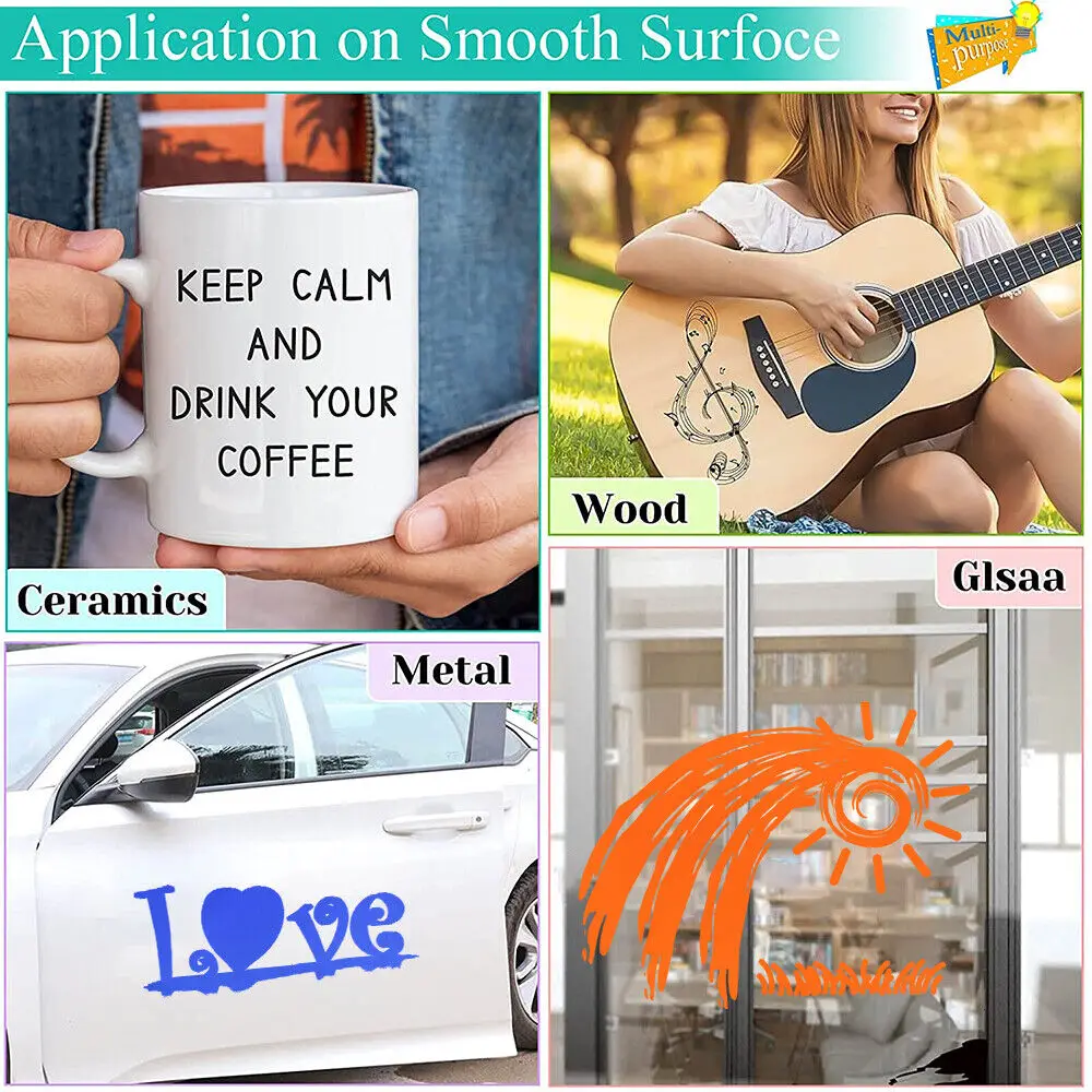 Matte Light Blue Self Adhesive Craft Vinyl Die Cut Decal Stickers For Cut Making Sign Cards Home Computer Cup Glass Decor DIY