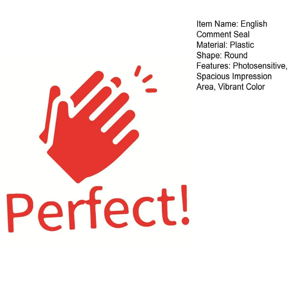 6.3*3.2cm English Stamps Comment Long-lasting Ink Usage English Comment Stamp Multiple Color Options Teacher Evaluation Tools