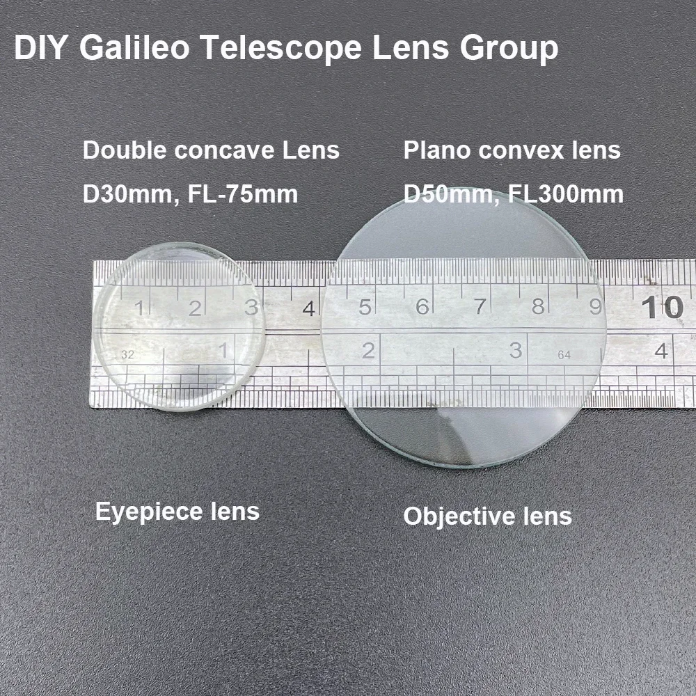Eisco Double Concave Glass Lens - 50mm Focal Length, 38mm (1.5") Diameter For Physics & Optics Labs