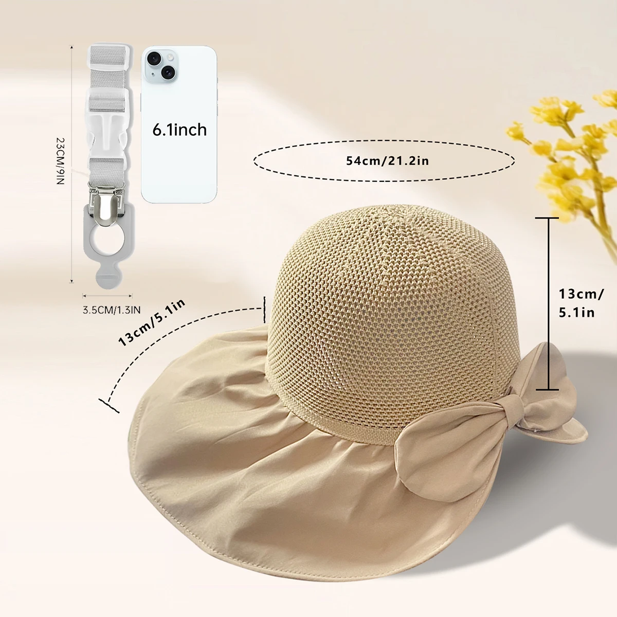 Summer Women's Sun Hat, Anti-Ultraviolet, Empty-Top Sunscreen Sun Hat, Cover Face, Fisherman Hat, Free Hat Clip, Buckle Storage