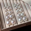 Bijoux en argent Sterling 925 pour femmes, boucles d'oreilles en perles blanches laiteuses, à la mode, cadeau pour filles et dames