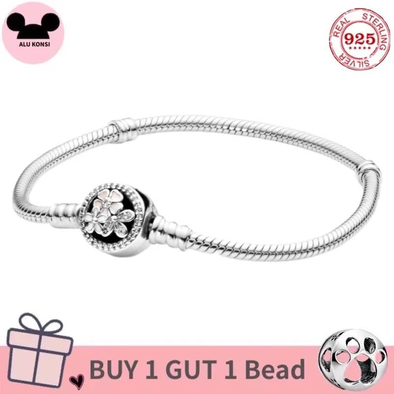 

Оригинальный Роскошный настоящий браслет из серебра 100% пробы для женской подвески, ювелирные изделия высокого качества «сделай сам»