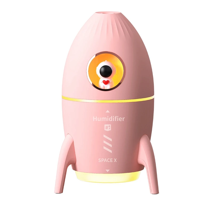 

350Ml Humidifier Astronaut Rocket Humidifier Home Bedroom Mini Aromatherapy Machine Humidifier Pink