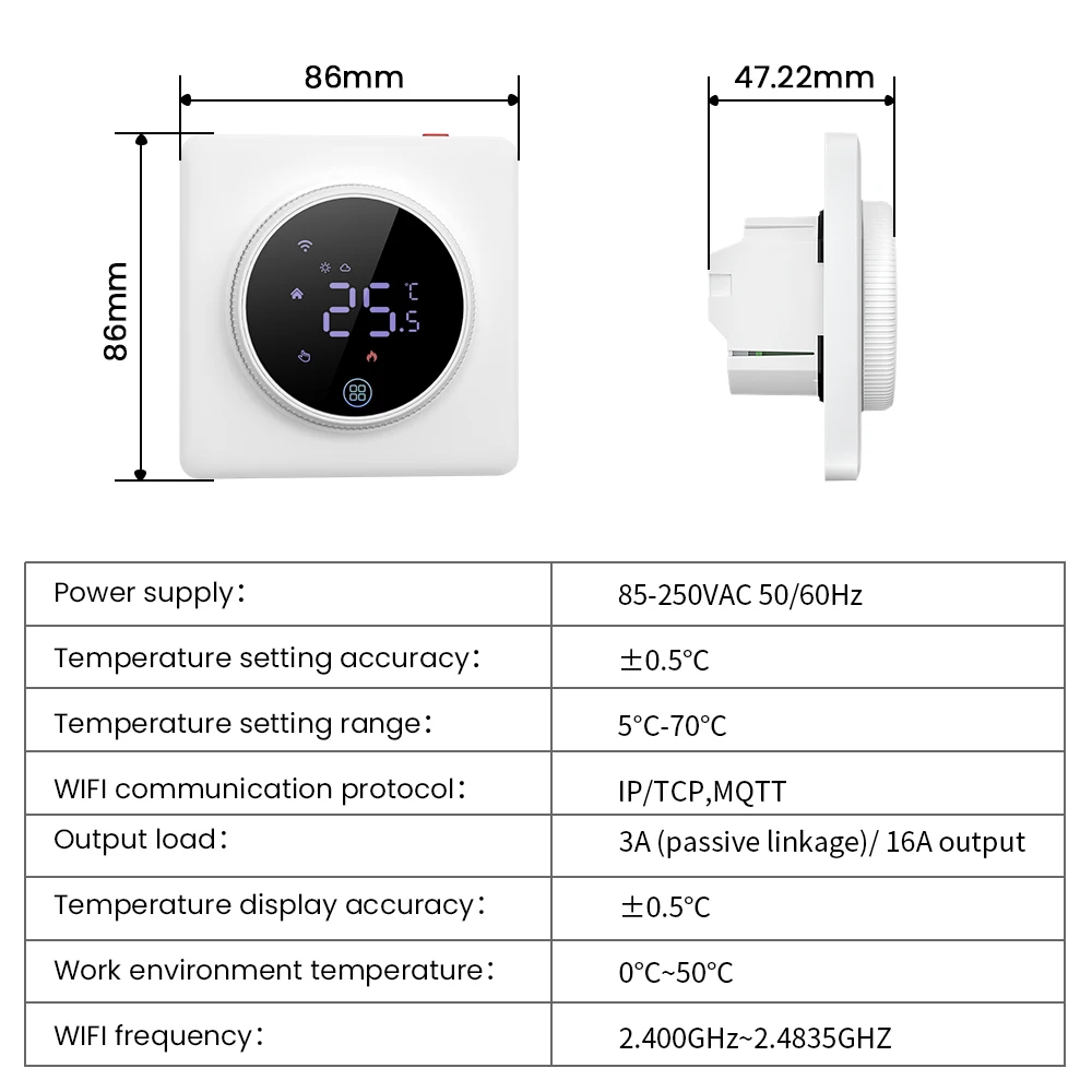 WiFi Smart Thermostat, Heating Temperature Controller ,Work for Alexa Google hom