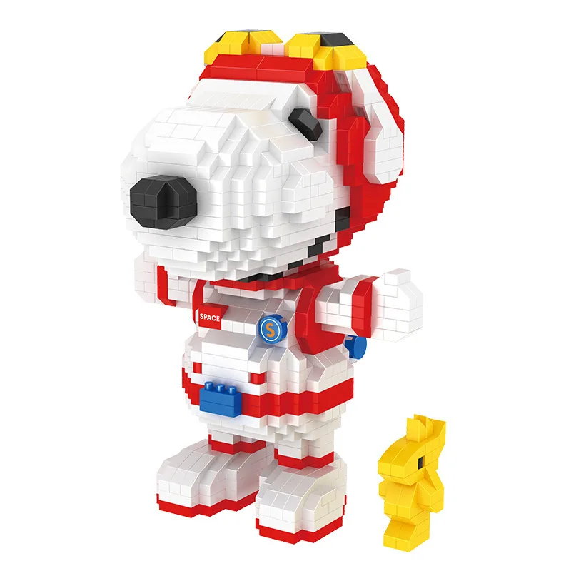 Miniso Astronaut Snoopy Building Blocks Space Series Cartoon Doll Small Particle Plug-in Toy Boy's Birthday Gift 5