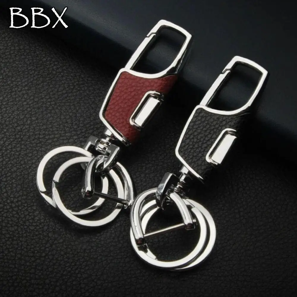 

Simple Double Switch Keychain Metal 360 Degrees Rotatable Key Holder Rings Buckle Fashion Men's Luxury Car Keyring