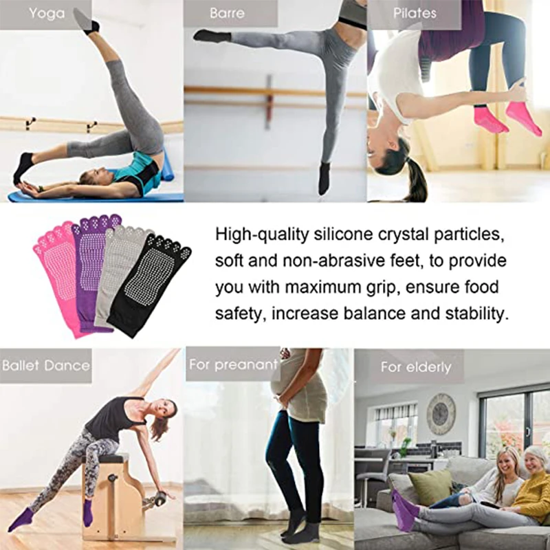 Women Anti-Slip Yoga Sock Ballte Sox Girls Ladies Pilates Colourful Five Finger Sock Ballte Fitness Gym Sport 5 Toe Elastic Sock 9 Sc6bfc0e3ec1145c98136ef8222f7a113j