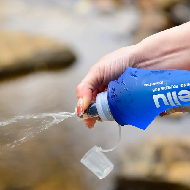 ANMEILU Ultralight Foldable Water Bottle BPA Free Straw Outdoor Sport Supplies Hiking Running Cycling Soft Flask Water Bag 3