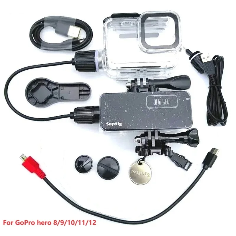 GoPro - GoPro Hero4 予備バッテリー通常ハウジング付き Gopro-バッテリー充電器,充電フレーム付き防水パワーバンク